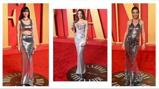 2024 Oscar Kırmızı Halısı'ndan Yükselen Trend: Gümüş Elbiseler